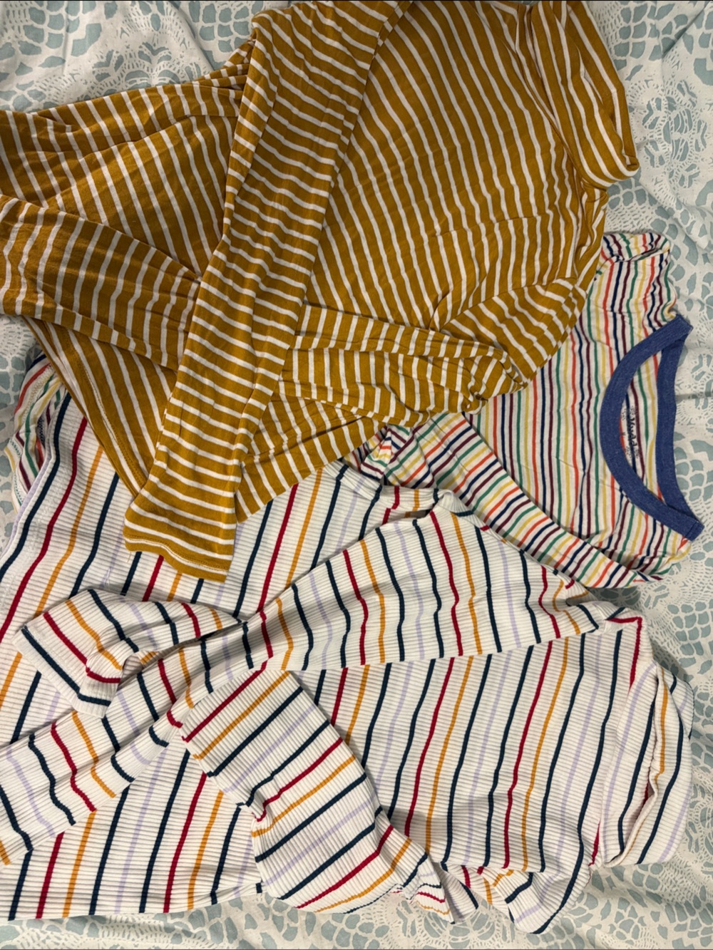 SET OF 3 Long Sleeve Shirts- 2 striped turtlenecks and 1 long sleeve shirt